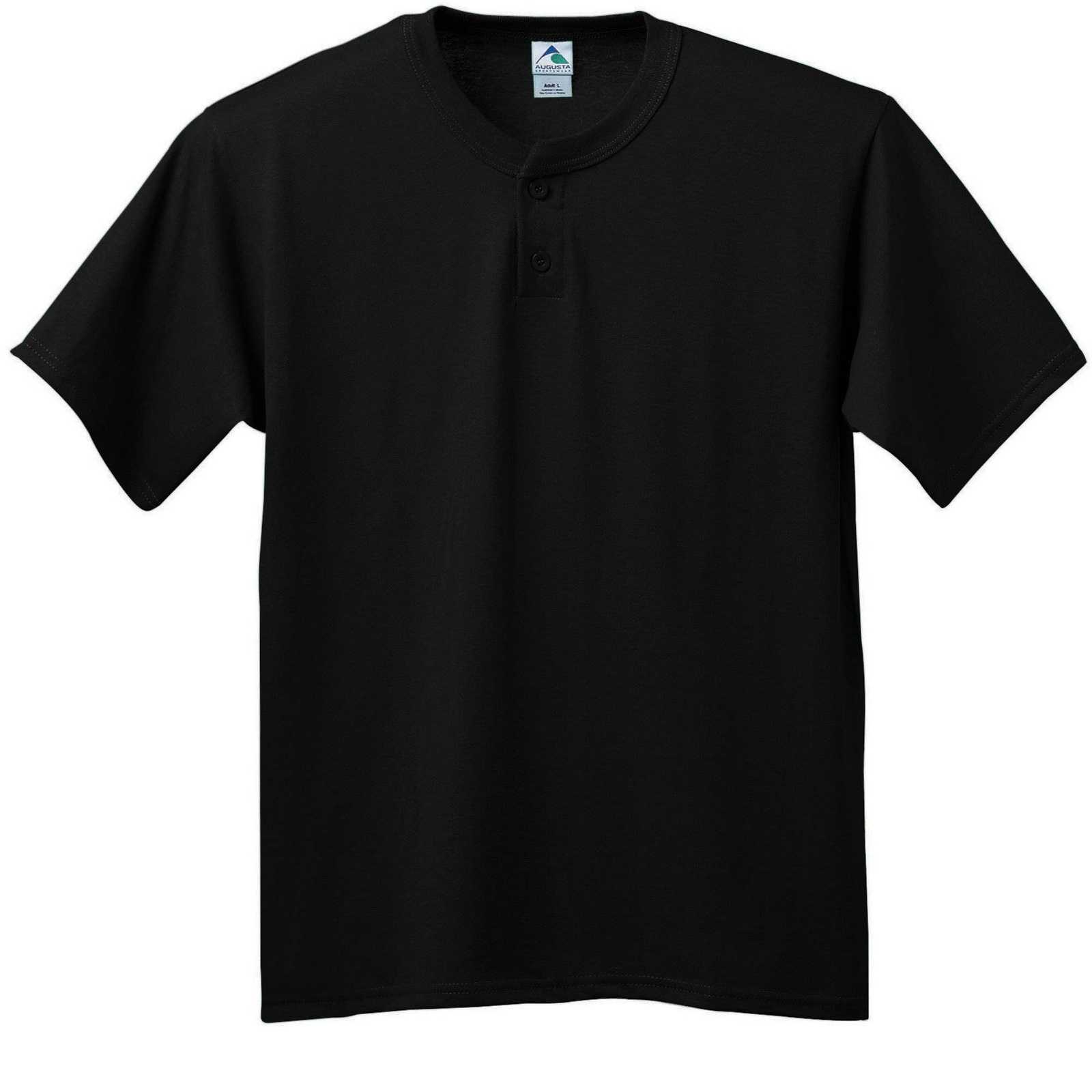 Augusta 643 Six-Ounce Two-Button Baseball Jersey - Black - HIT a Double