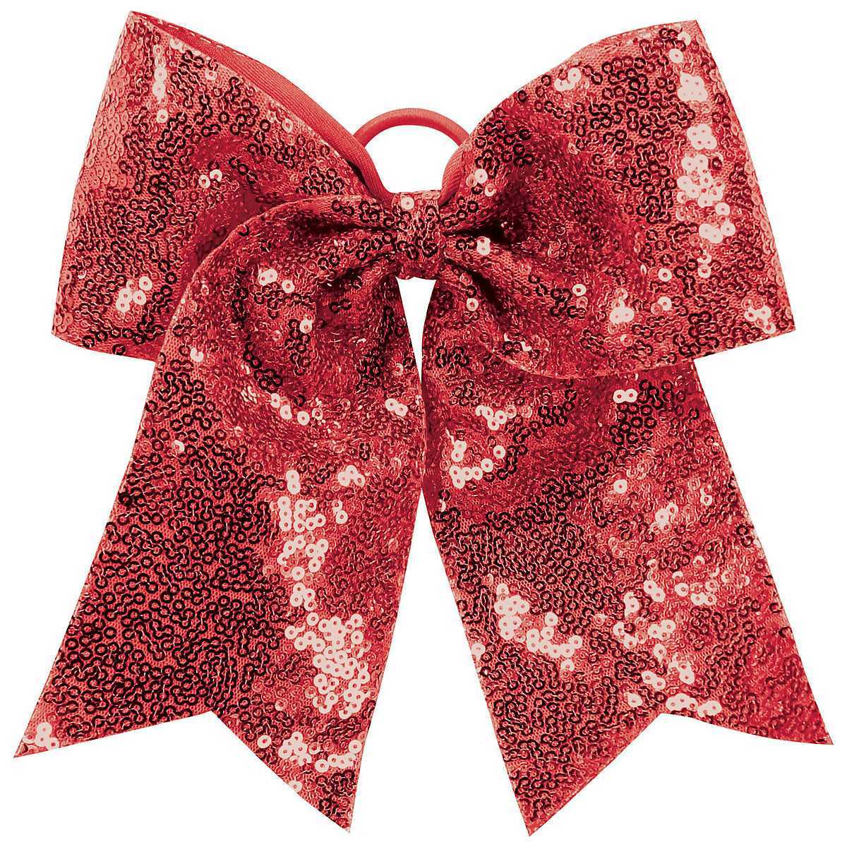 Augusta 6702 Sequin Cheer Hair Bow - Red - HIT a Double