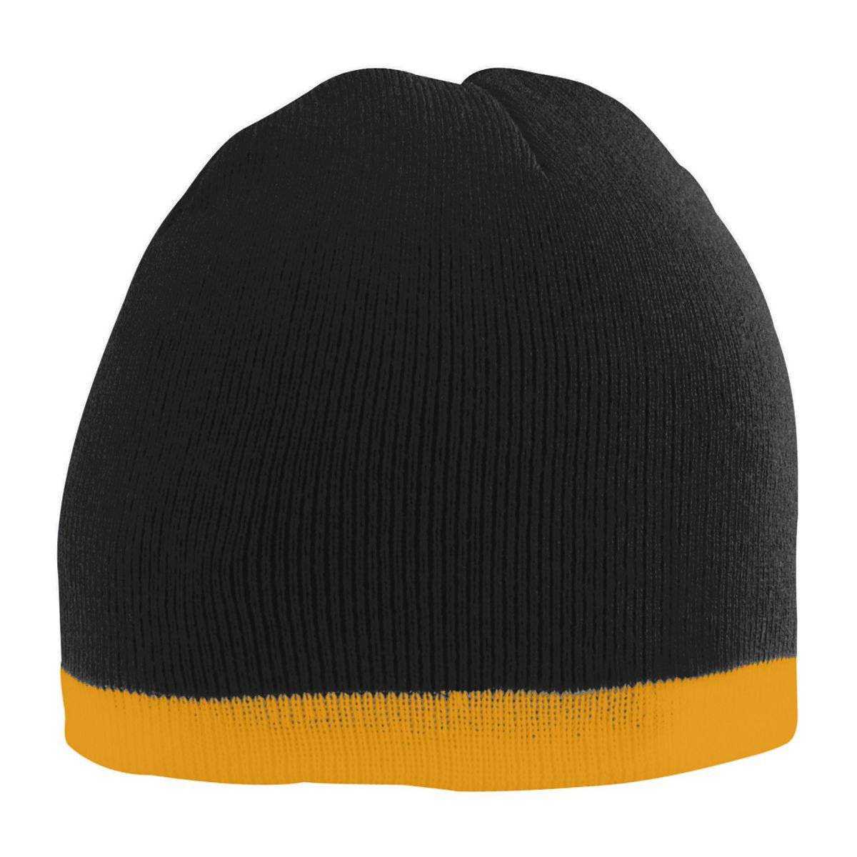 Augusta 6820 Two-Tone Knit Beanie - Black Gold - HIT a Double