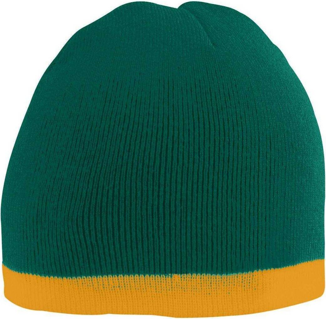 Augusta 6820 Two-Tone Knit Beanie - Forest Gold - HIT a Double