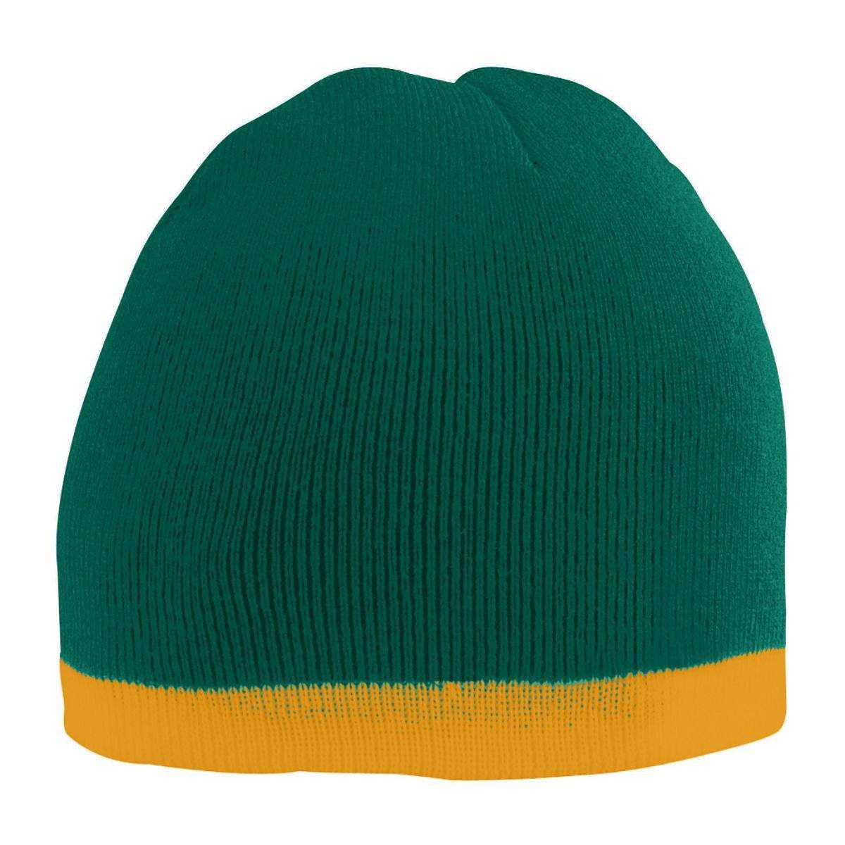Augusta 6820 Two-Tone Knit Beanie - Forest Gold - HIT a Double
