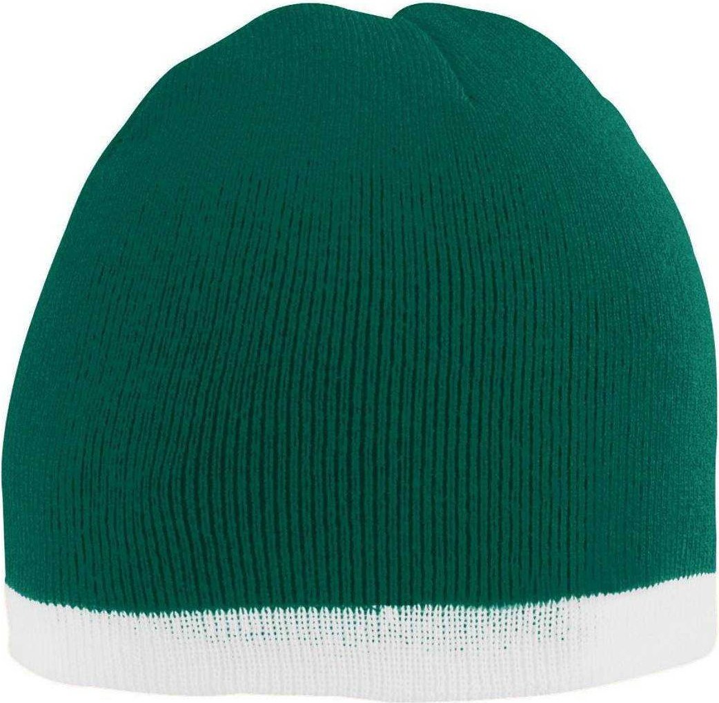 Augusta 6820 Two-Tone Knit Beanie - Forest White - HIT a Double