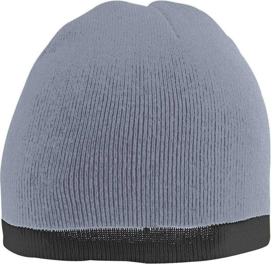 Augusta 6820 Two-Tone Knit Beanie - Gray Black - HIT a Double