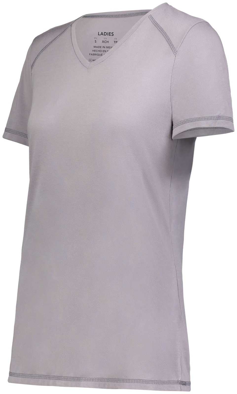 Augusta 6844 Ladies Super Soft-Spun Poly Tee - Athletic Grey - HIT a Double