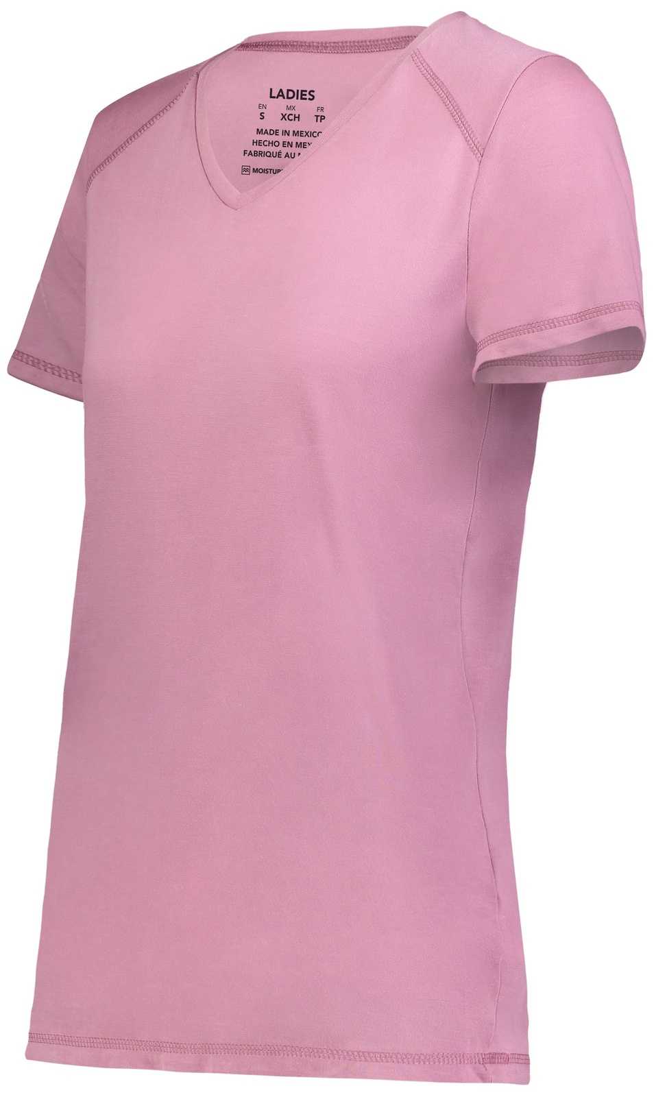 Augusta 6844 Ladies Super Soft-Spun Poly Tee - Dusty Rose - HIT a Double