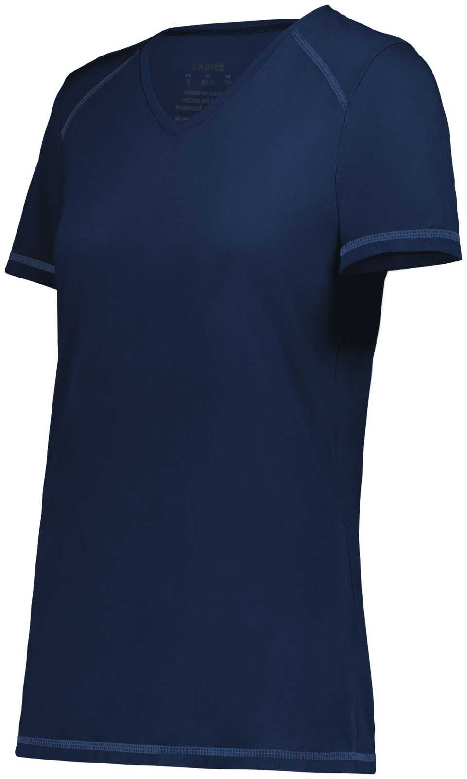 Augusta 6844 Ladies Super Soft-Spun Poly Tee - Navy - HIT a Double