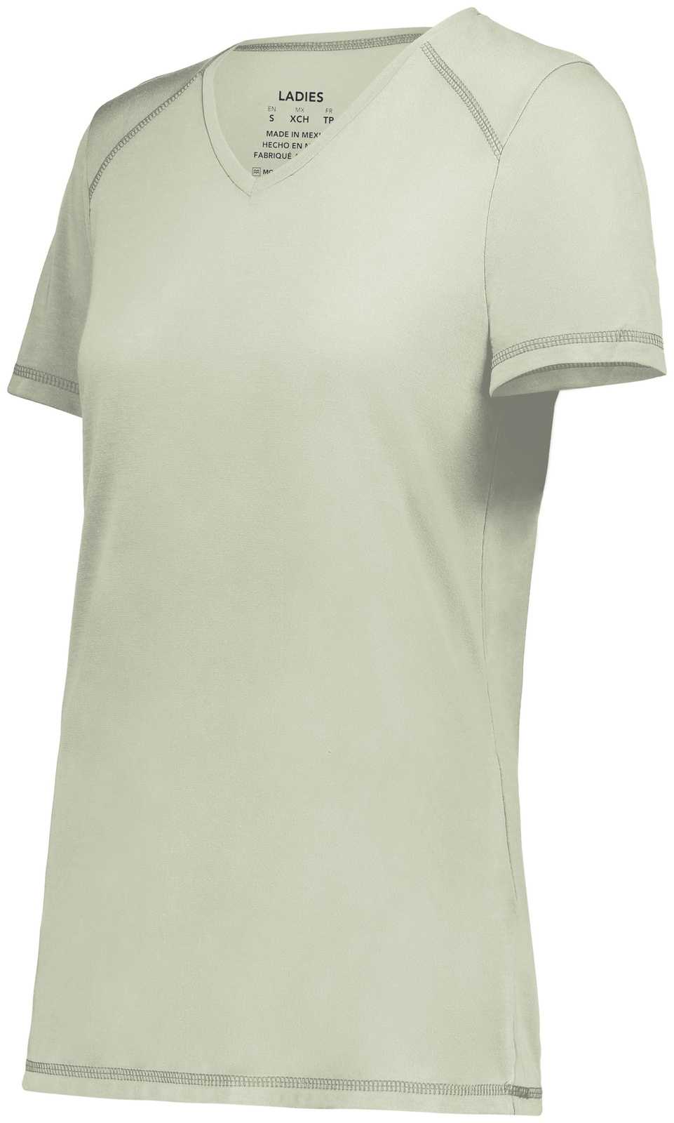 Augusta 6844 Ladies Super Soft-Spun Poly Tee - Oyster - HIT a Double