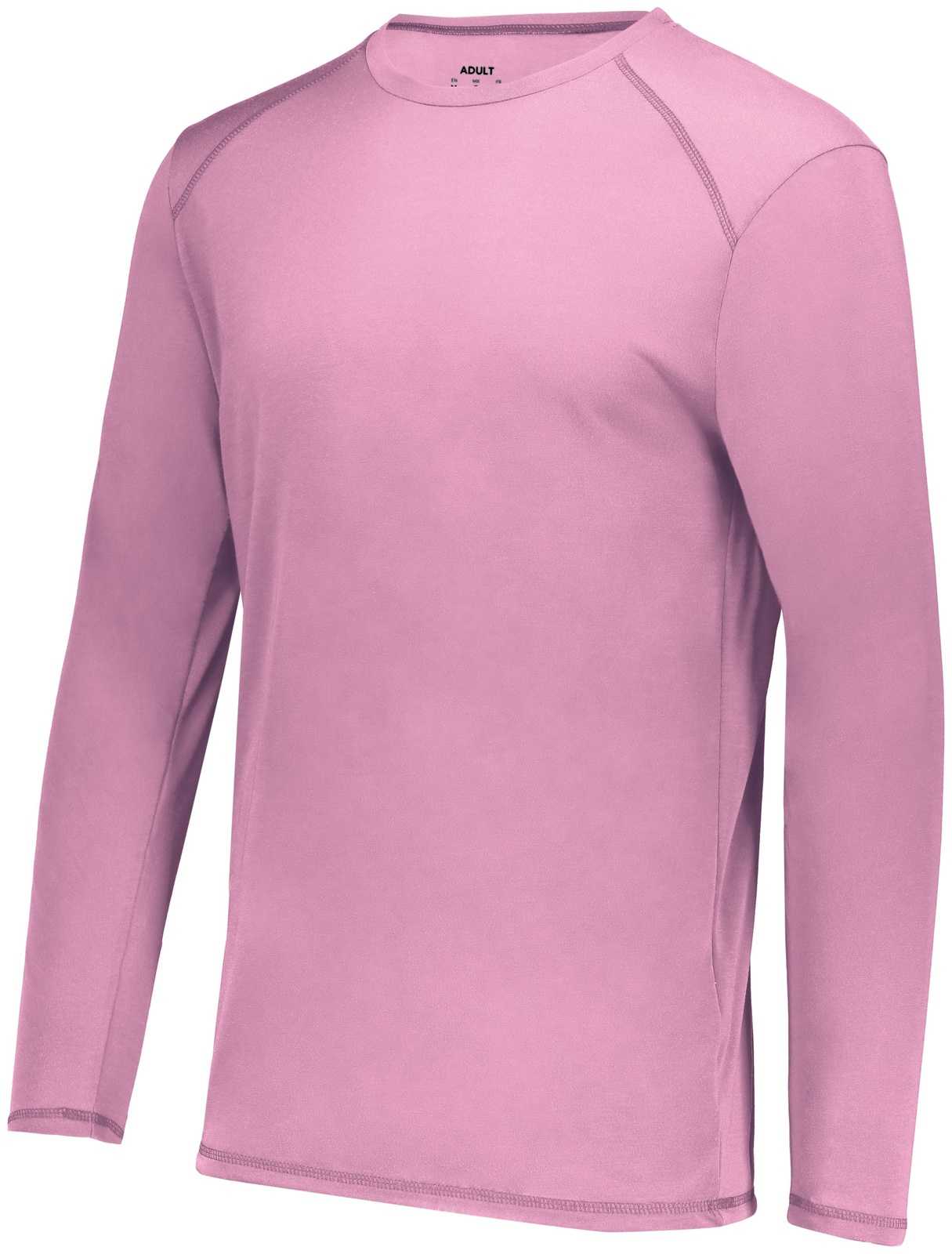 Augusta 6846 Youth Super Soft-Spun Poly Long Sleeve Tee - Dusty Rose - HIT a Double