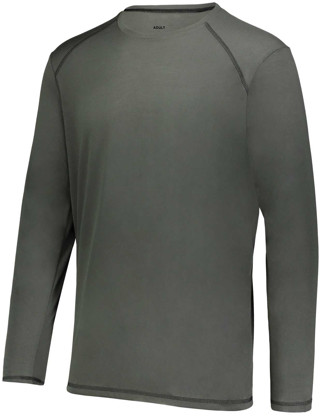 Augusta 6846 Youth Super Soft-Spun Poly Long Sleeve Tee - Iron - HIT a Double