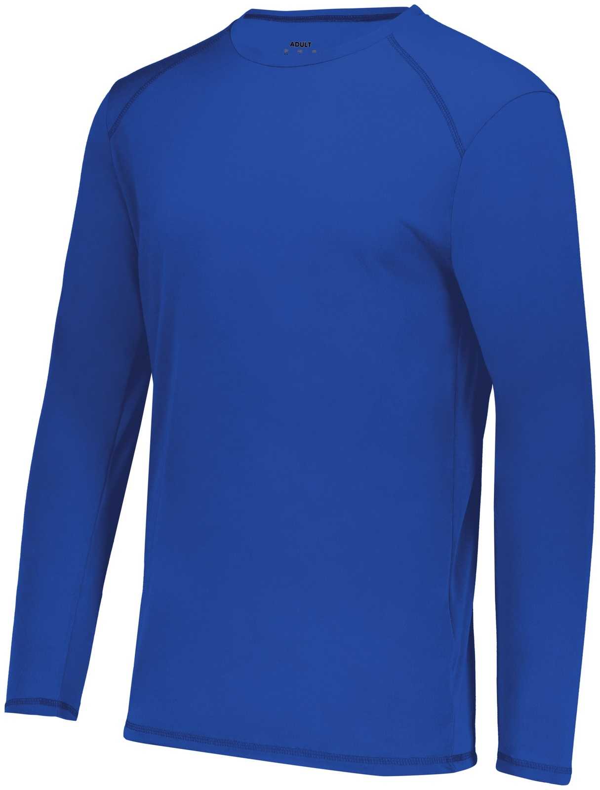 Augusta 6846 Youth Super Soft-Spun Poly Long Sleeve Tee - Royal - HIT a Double