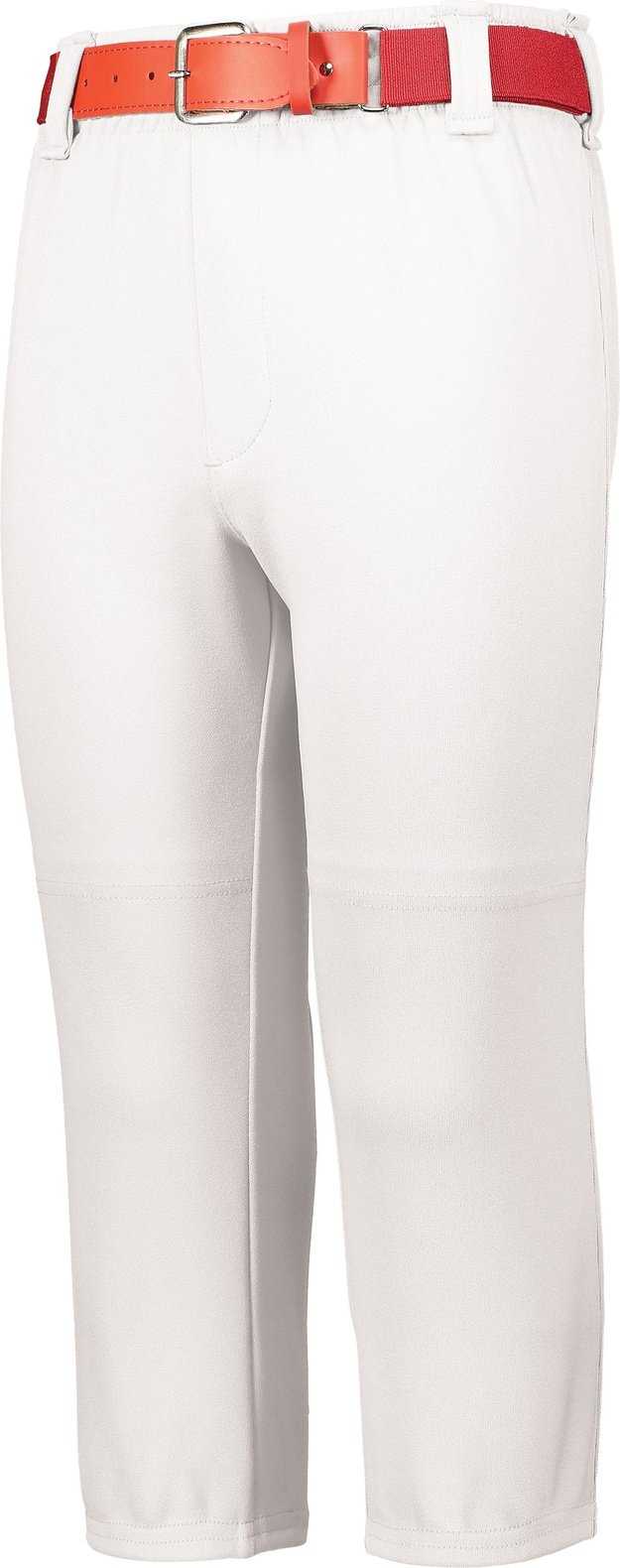 Augusta 6851 Youth  Gamer Pull-Up Baseball Pant With Loops - White - HIT a Double