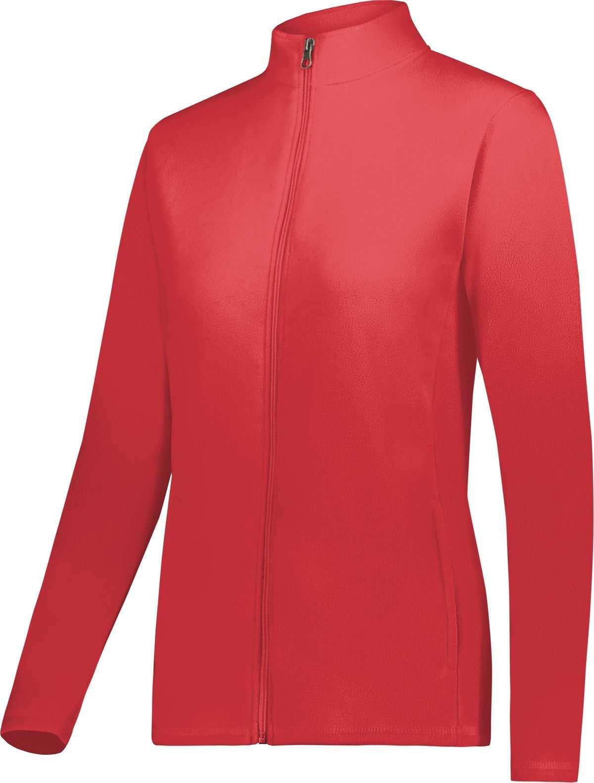 Augusta 6862 Ladies Micro-Lite Fleece Full-Zip Jacket - Scarlet - HIT a Double
