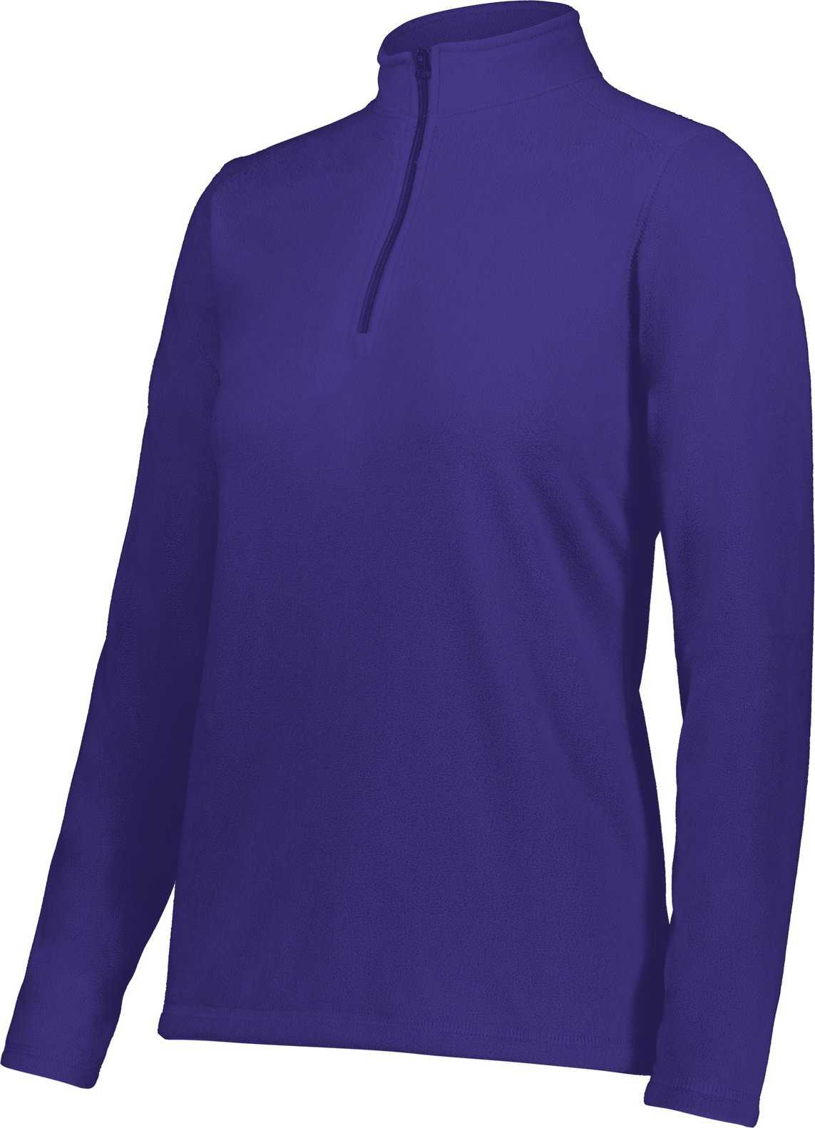 Augusta 6864 Ladies Micro-Lite Fleece 1/4 Zip Pullover - Purple (Hlw) - HIT a Double
