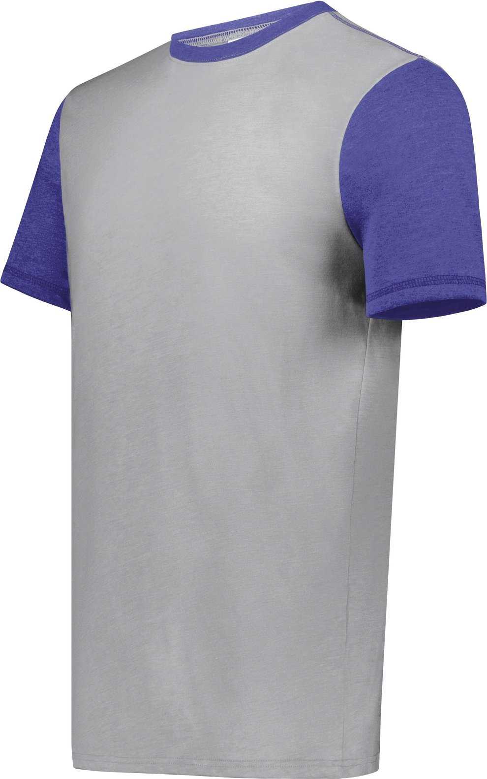 Augusta 6877 Youth Gameday Vintage Ringer Tee - Gray Heather Purple Heather - HIT a Double