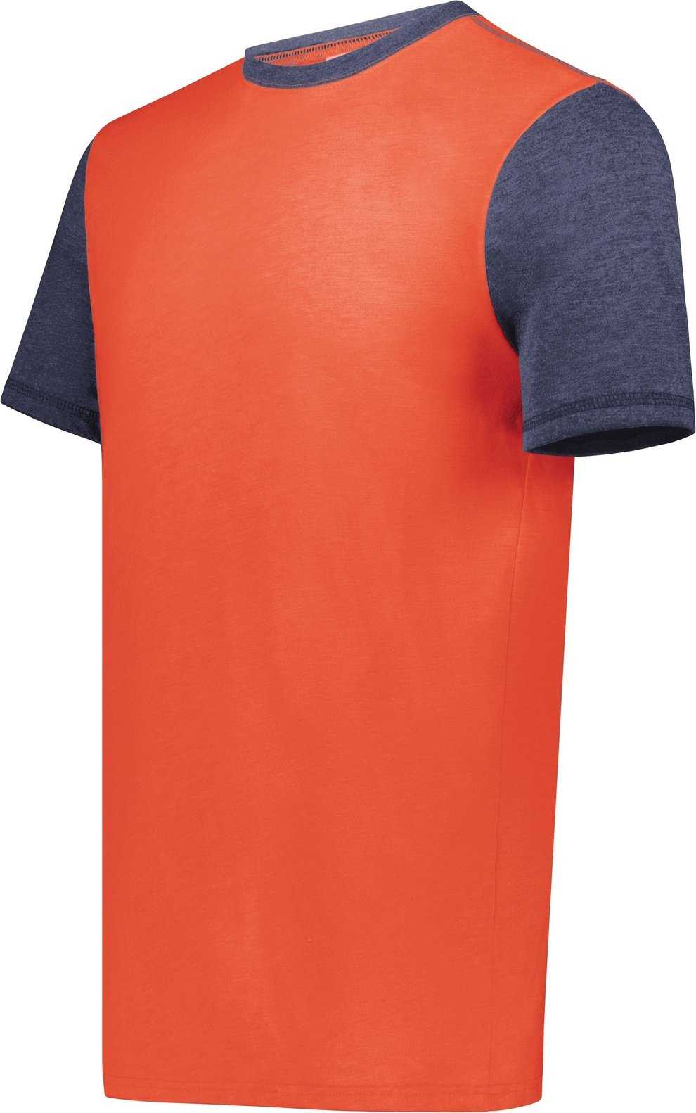 Augusta 6877 Youth Gameday Vintage Ringer Tee - Orange Heather Navy Heather - HIT a Double