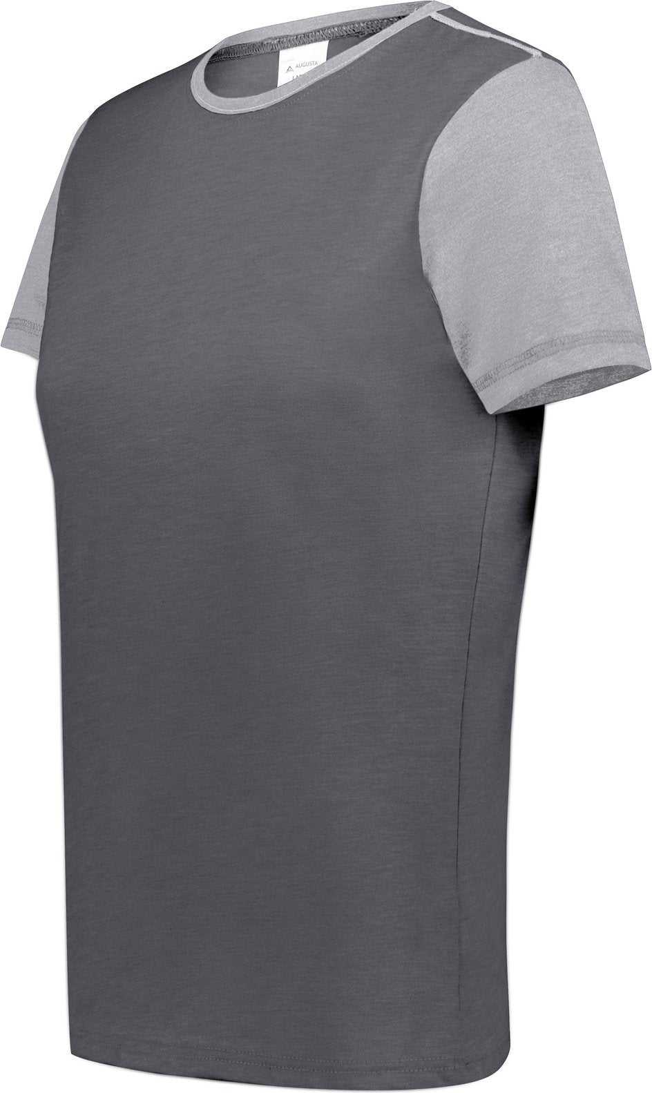 Augusta 6878 Ladies Gameday Vintage Ringer Tee - Carbon Heather Gray Heather - HIT a Double