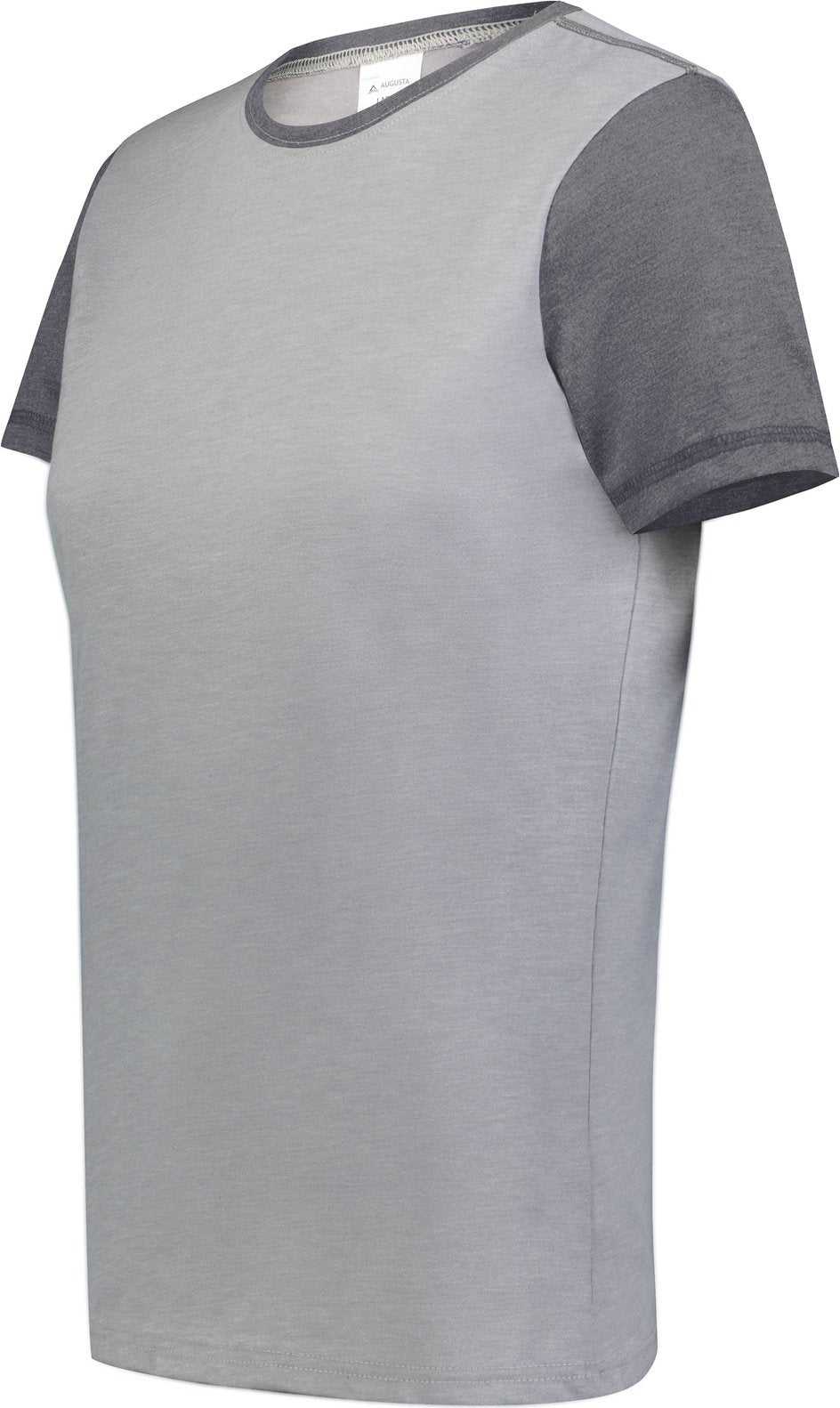 Augusta 6878 Ladies Gameday Vintage Ringer Tee - Gray Heather Carbon Heather - HIT a Double
