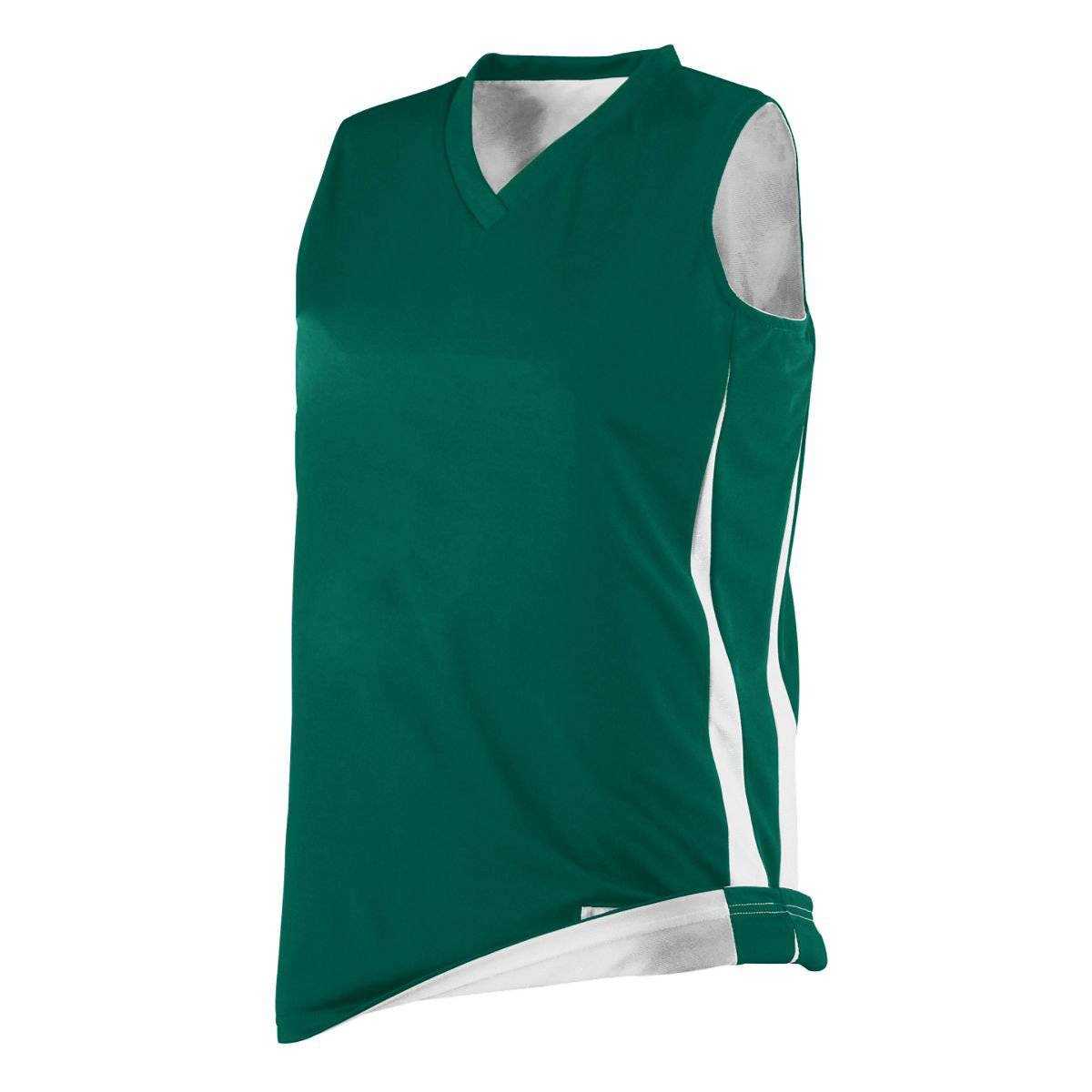 Augusta 687 Ladies Reversible Wicking Game Jersey - Forest White - HIT a Double