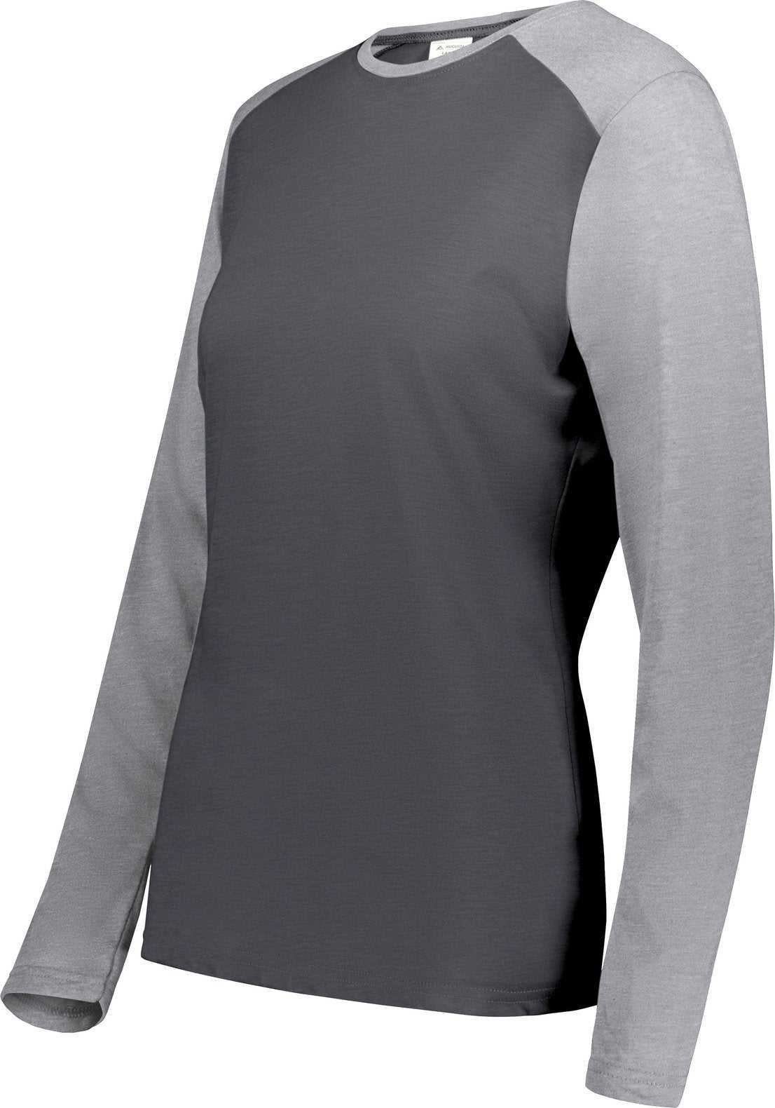 Augusta 6883 Ladies Gameday Vintage Long Sleeve Tee - Carbon Heather Gray Heather - HIT a Double