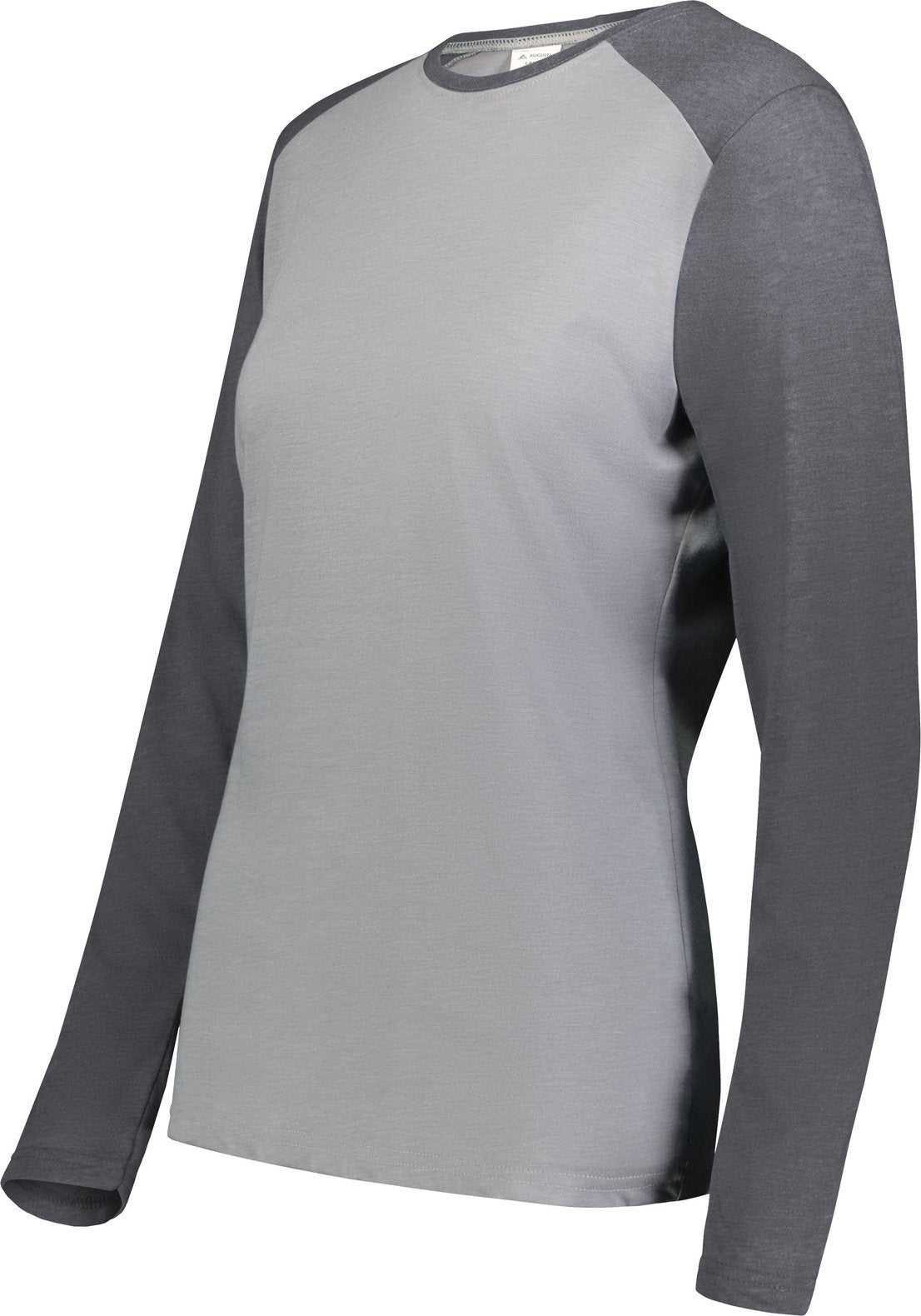 Augusta 6883 Ladies Gameday Vintage Long Sleeve Tee - Gray Heather Carbon Heather - HIT a Double
