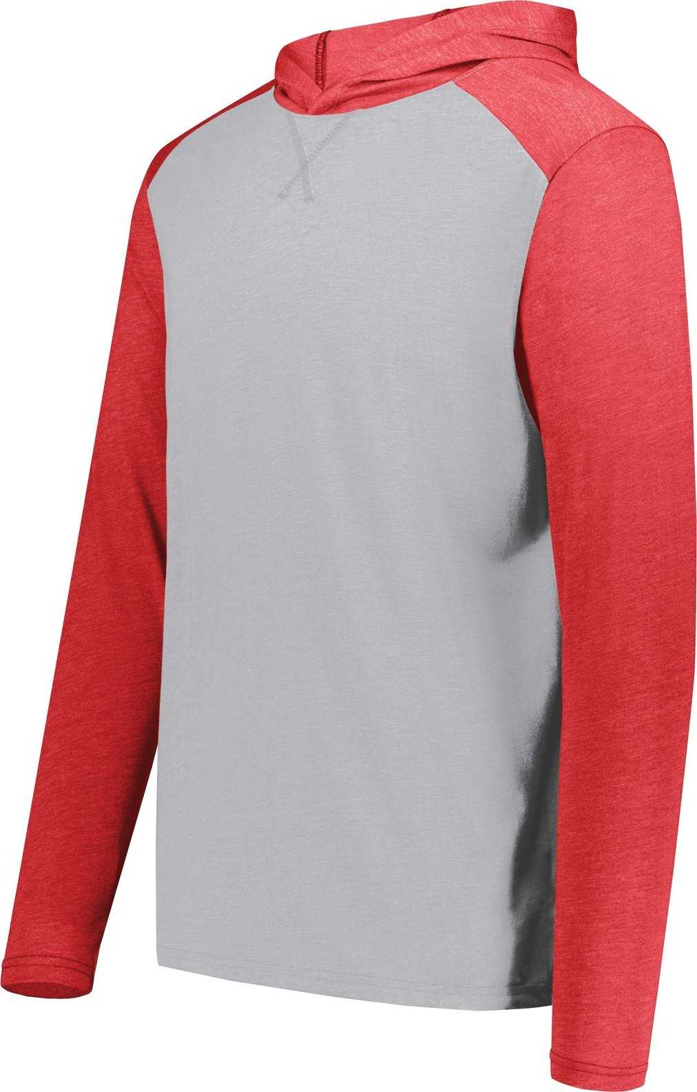 Augusta 6884 Gameday Vintage Hoodie - Gray Heather Scarlet Heather - HIT a Double
