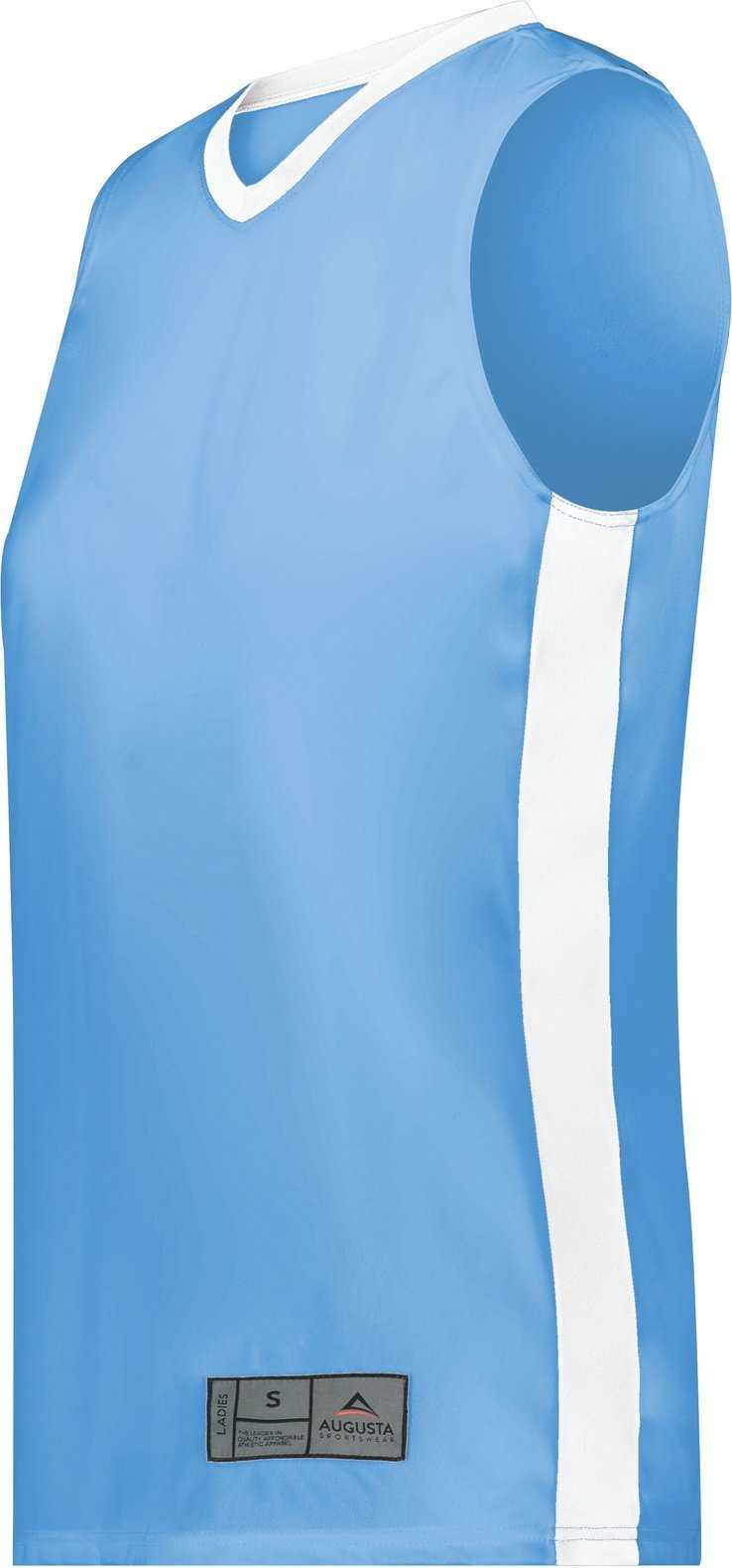 Augusta 6888 Ladies Match-Up Basketball Jersey - Columbia Blue White - HIT a Double