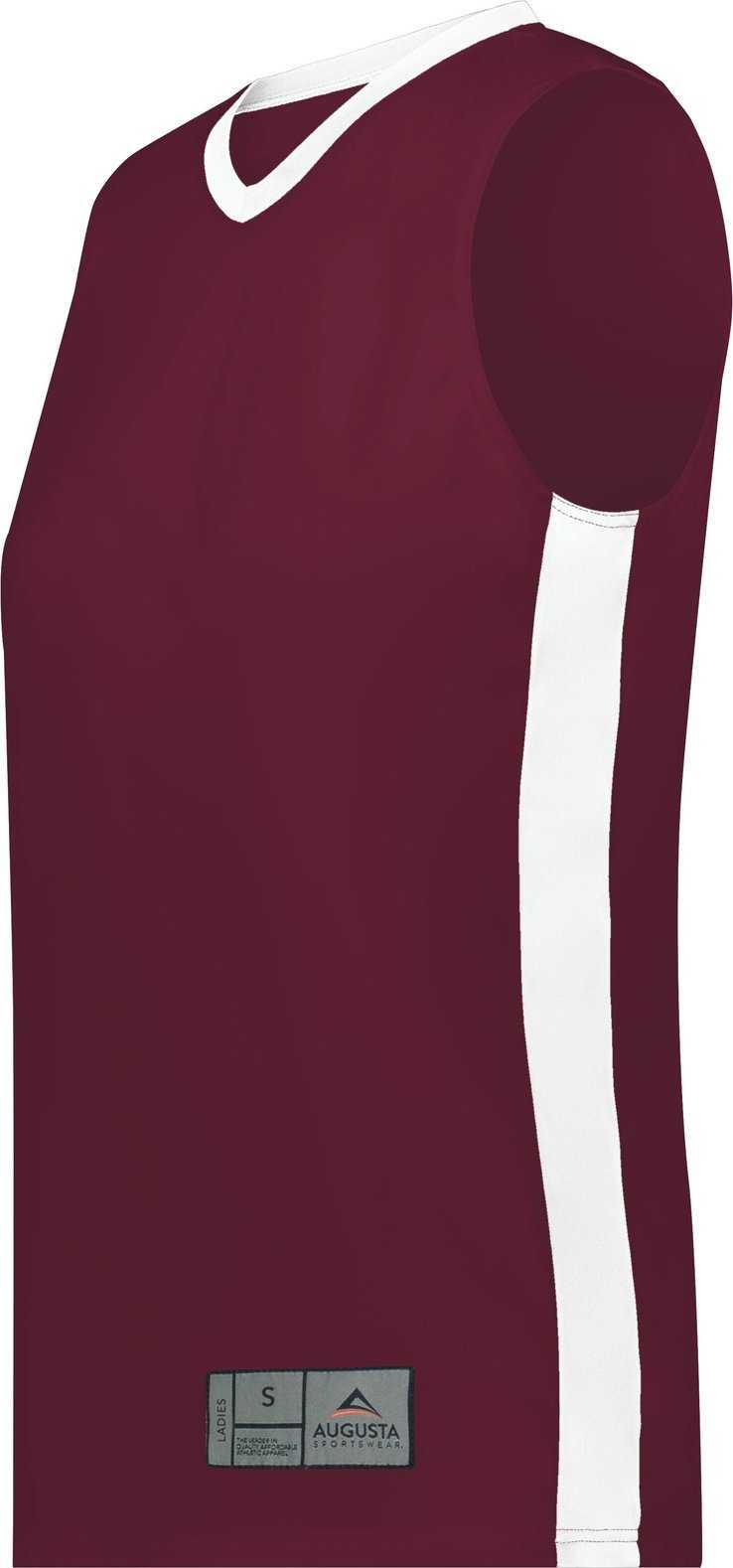 Augusta 6888 Ladies Match-Up Basketball Jersey - Maroon White - HIT a Double