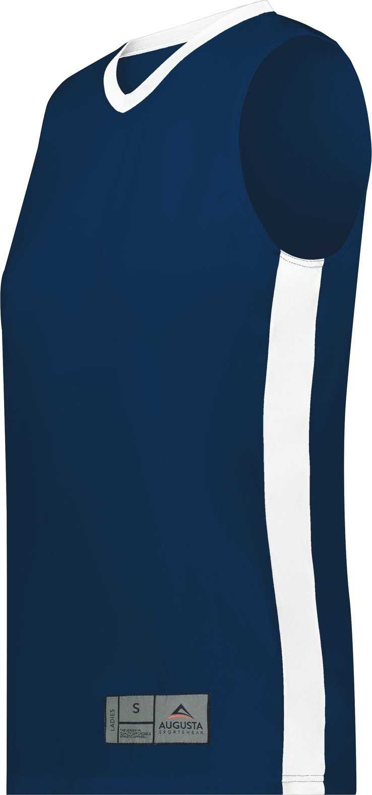 Augusta 6888 Ladies Match-Up Basketball Jersey - Navy White - HIT a Double