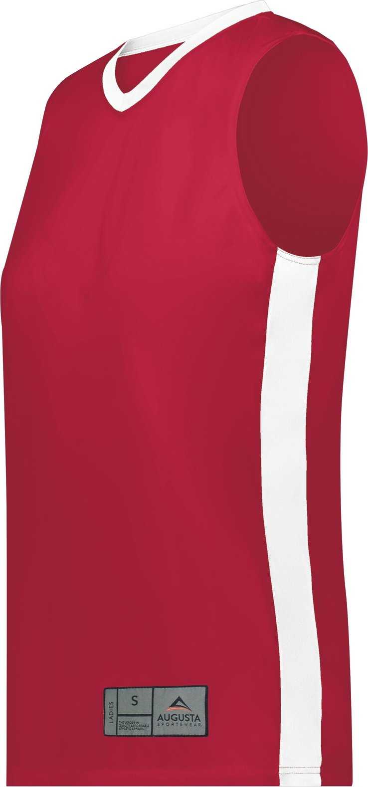 Augusta 6888 Ladies Match-Up Basketball Jersey - Scarlet White - HIT a Double