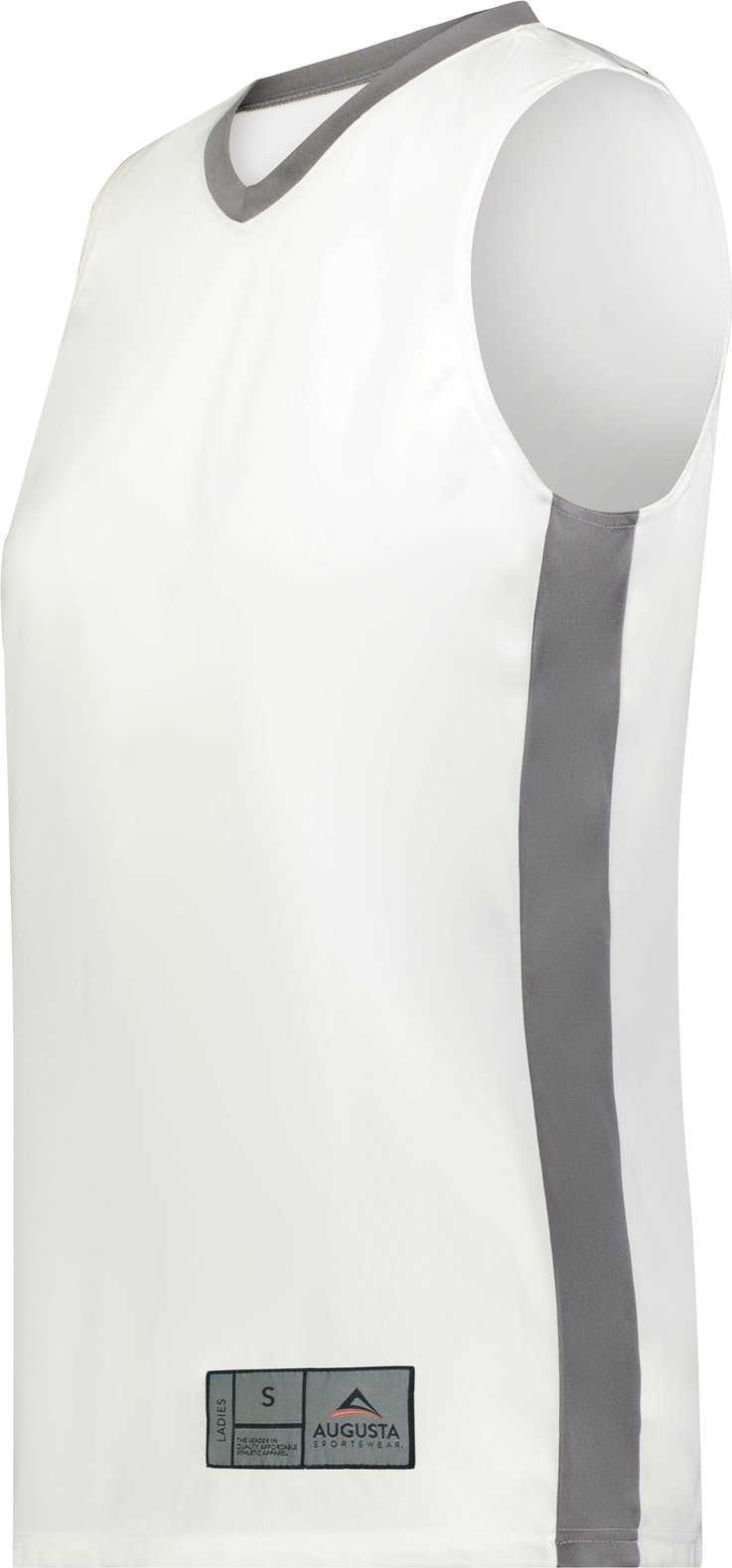 Augusta 6888 Ladies Match-Up Basketball Jersey - White Graphite - HIT a Double