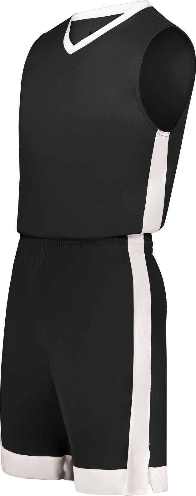 Augusta 6889 Match-Up Basketball Shorts - Black White - HIT a Double