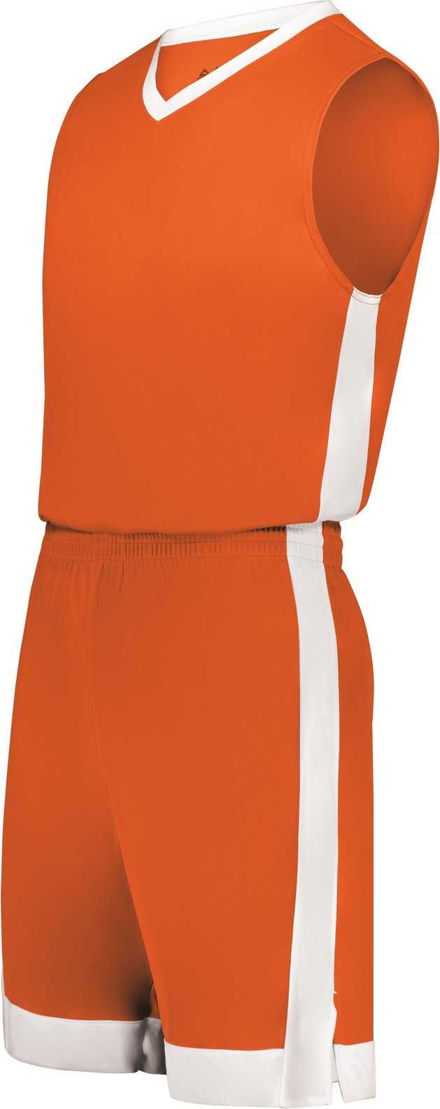 Augusta 6889 Match-Up Basketball Shorts - Orange White - HIT a Double
