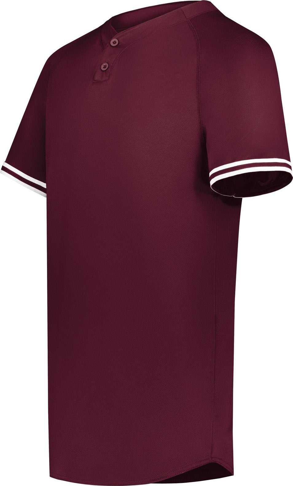 Augusta 6905 Cutter+ Henley Jersey - Maroon White - HIT a Double
