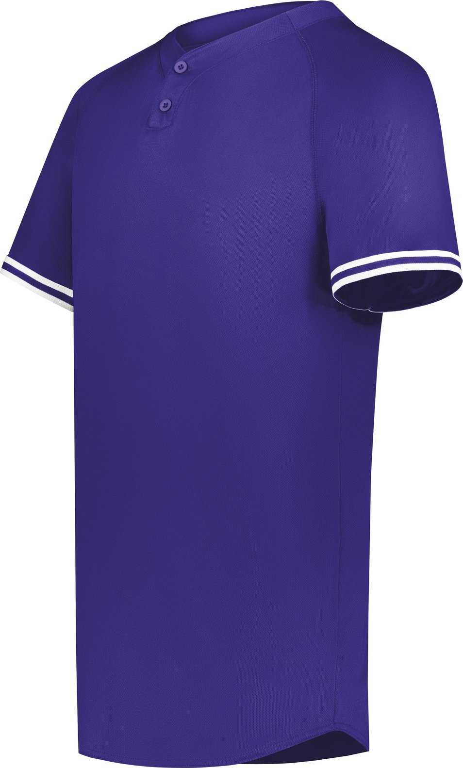 Augusta 6906 Youth Cutter+ Henley Jersey - Purple White - HIT a Double