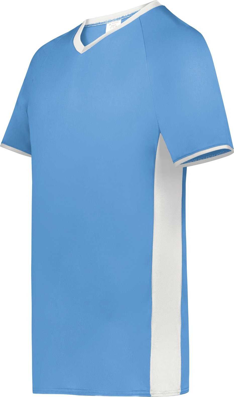 Augusta 6908 Youth Cutter+ V-Neck Jersey - Columbia Blue White - HIT a Double