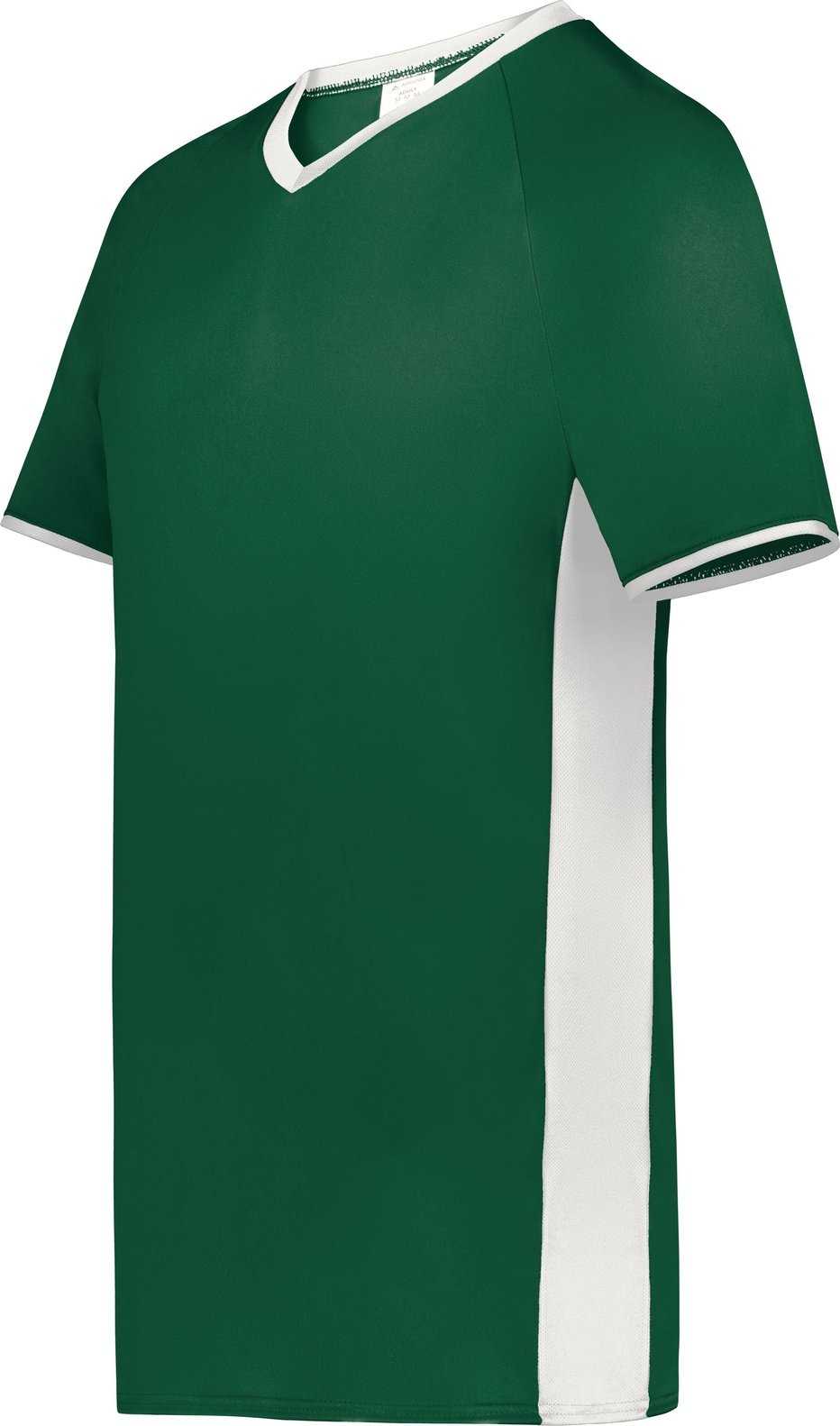 Augusta 6908 Youth Cutter+ V-Neck Jersey - Dark Green White - HIT a Double