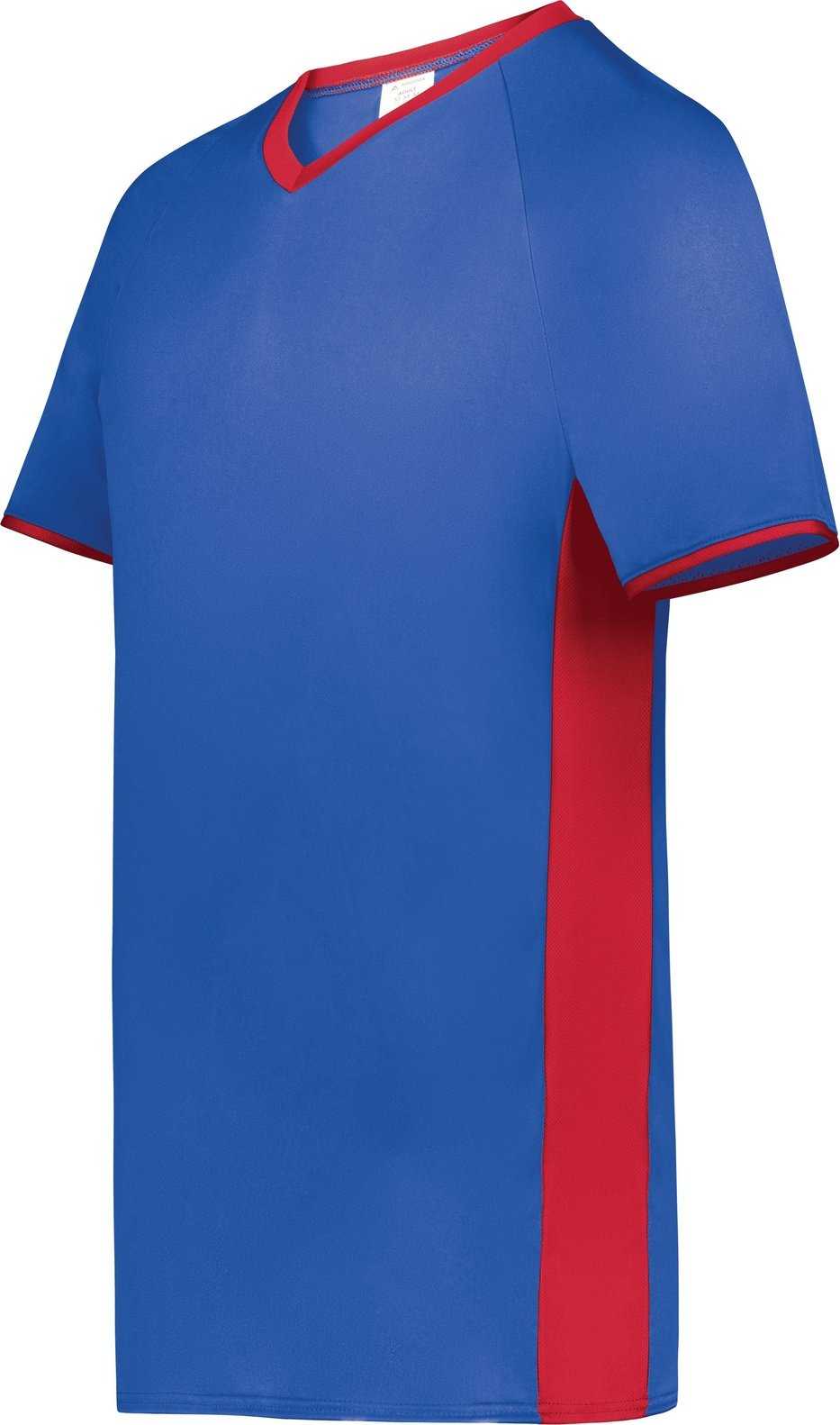 Augusta 6908 Youth Cutter+ V-Neck Jersey - Royal Scarlet - HIT a Double
