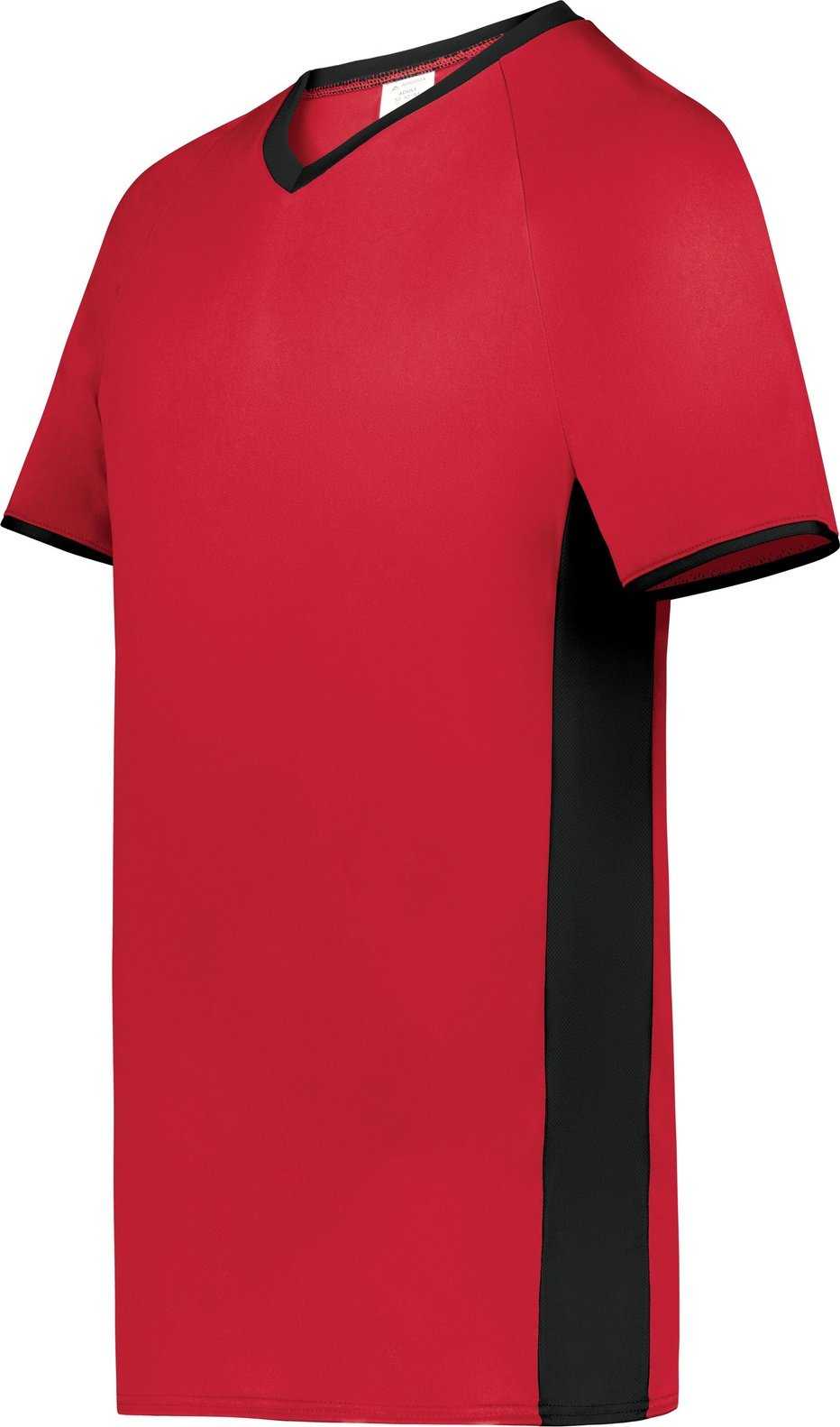 Augusta 6908 Youth Cutter+ V-Neck Jersey - Scarlet Black - HIT a Double