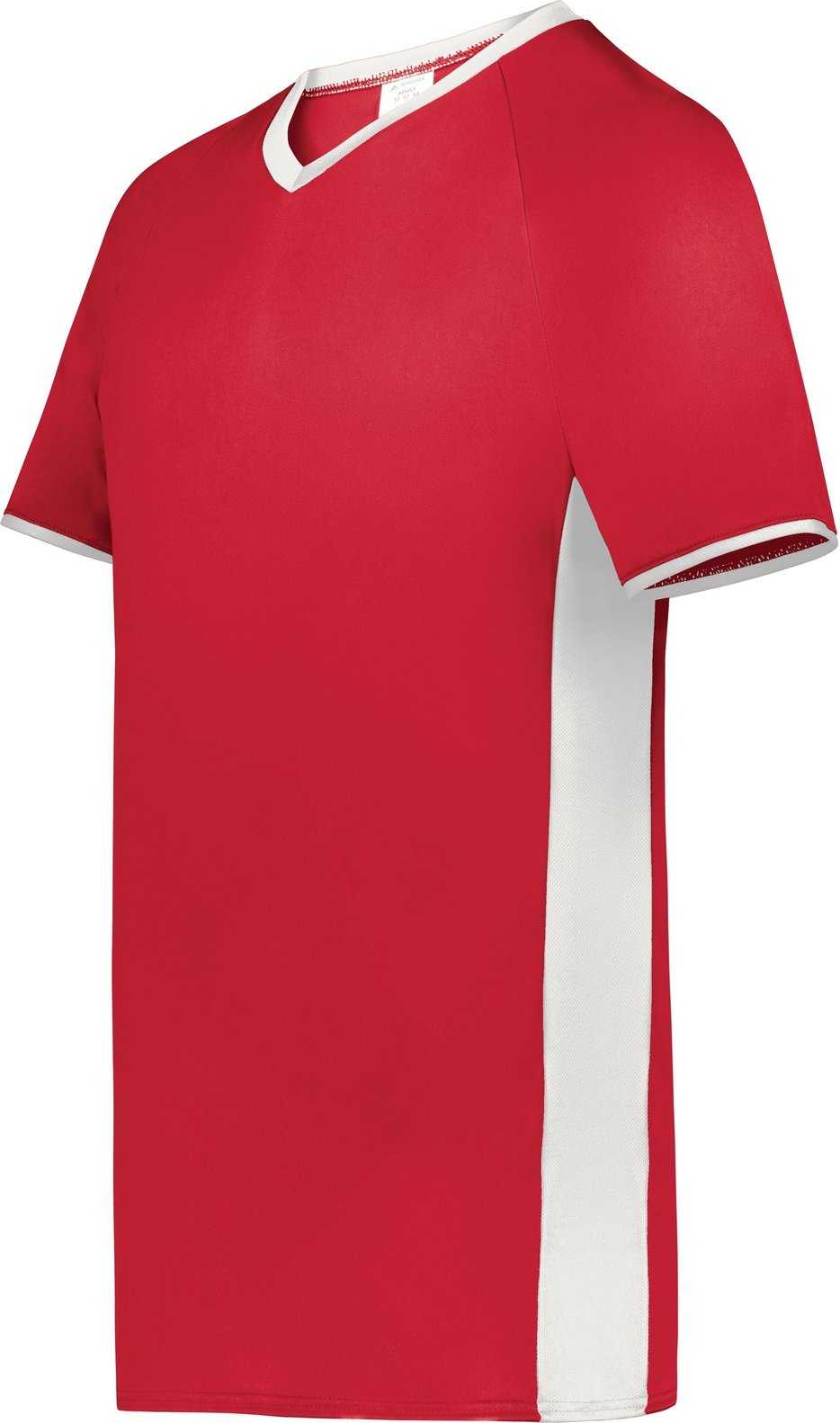 Augusta 6908 Youth Cutter+ V-Neck Jersey - Scarlet White - HIT a Double