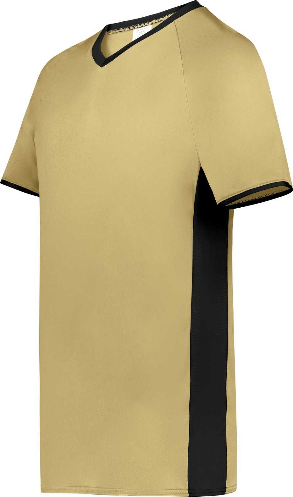 Augusta 6908 Youth Cutter+ V-Neck Jersey - Vegas Gold Black - HIT a Double