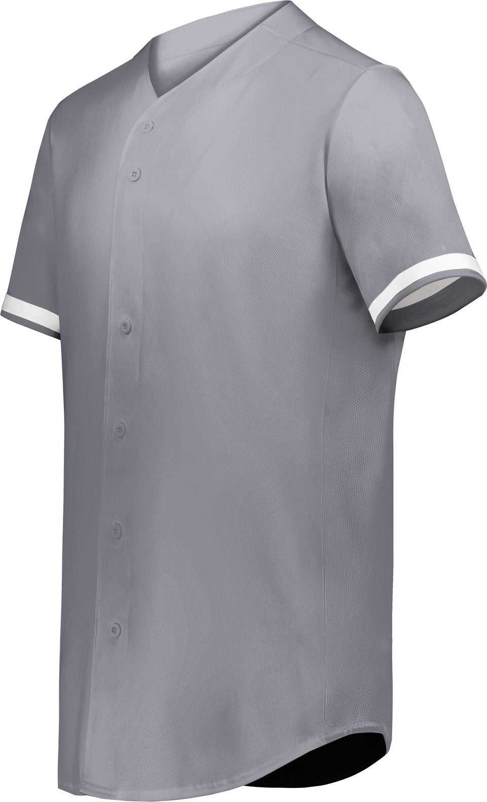 Augusta 6909 Cutter+ Full Button Baseball Jersey - Graphite White - HIT a Double