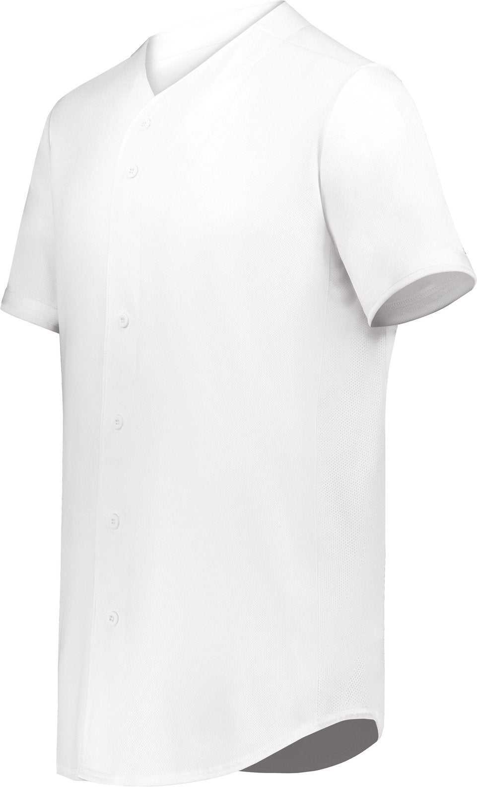 Augusta 6910 Youth Cutter+ Full Button Baseball Jersey - White - HIT a Double