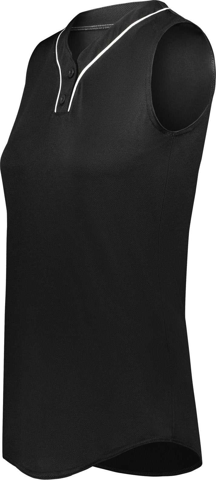 Augusta 6913 Ladies Cutter+ Sleeveless Jersey - Black White - HIT a Double