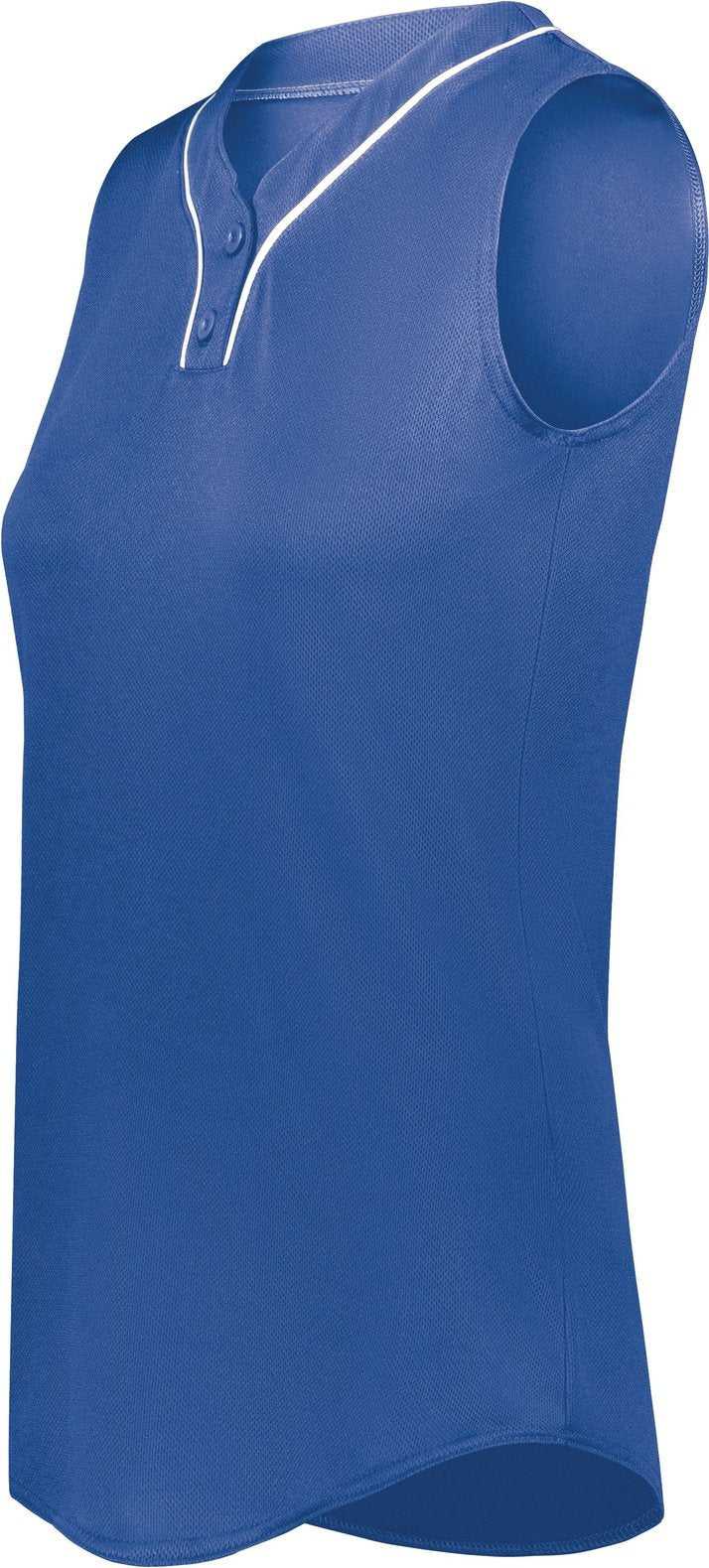 Augusta 6913 Ladies Cutter+ Sleeveless Jersey - Royal White - HIT a Double