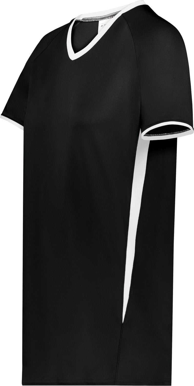 Augusta 6915 Ladies Cutter+ V-Neck Jersey - Black White - HIT a Double