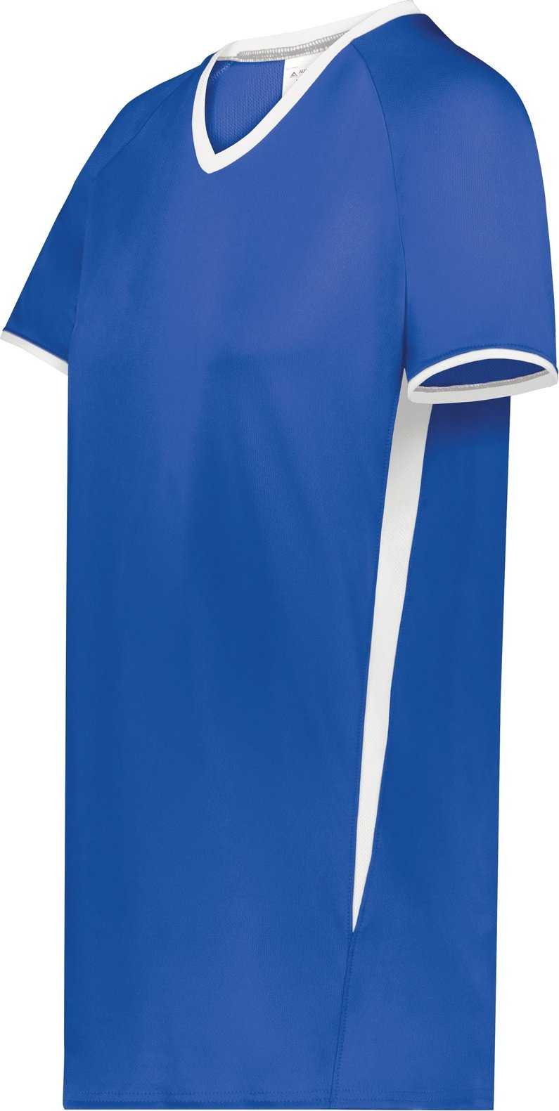 Augusta 6915 Ladies Cutter+ V-Neck Jersey - Royal White - HIT a Double