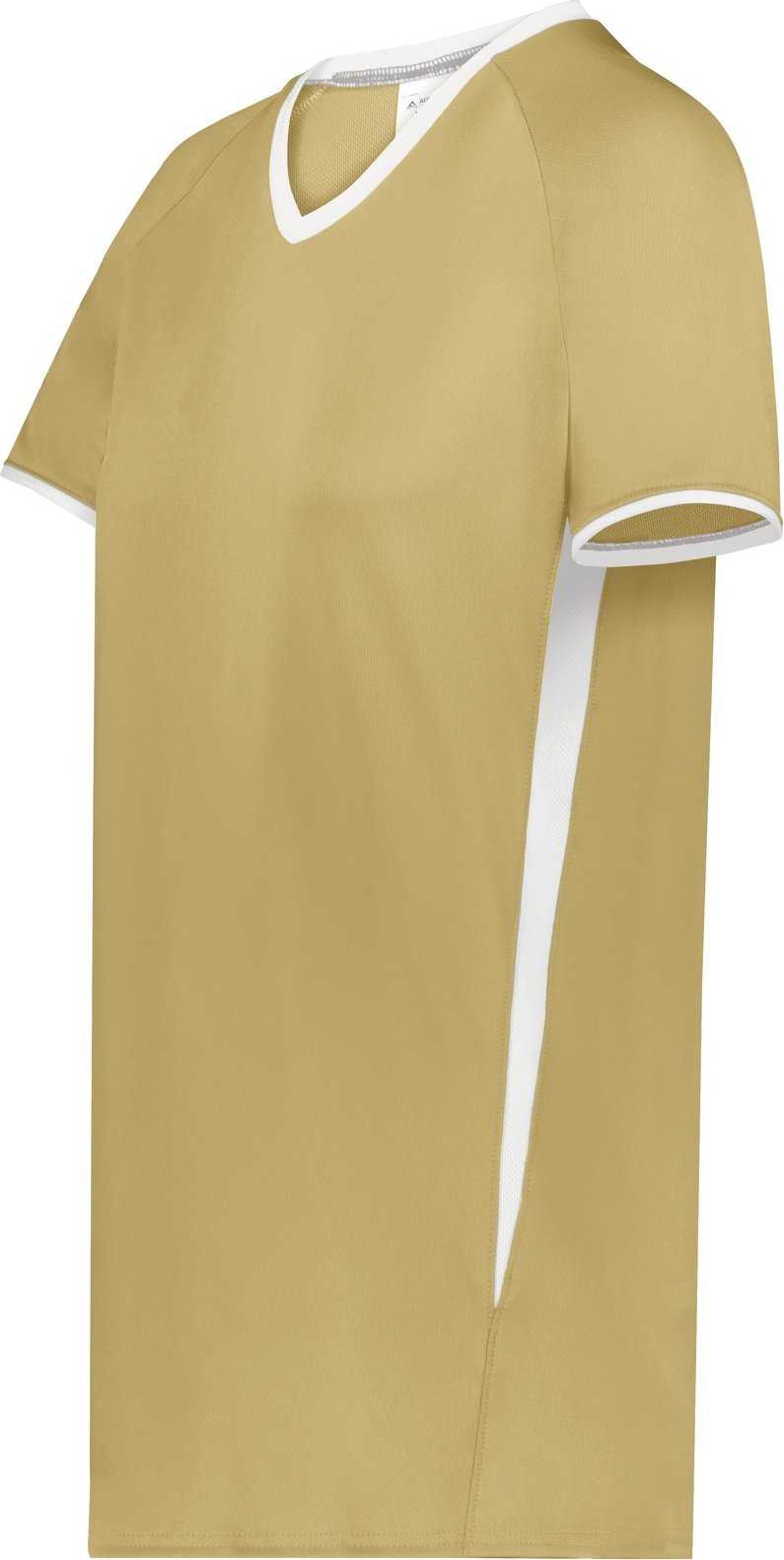 Augusta 6915 Ladies Cutter+ V-Neck Jersey - Vegas Gold White - HIT a Double