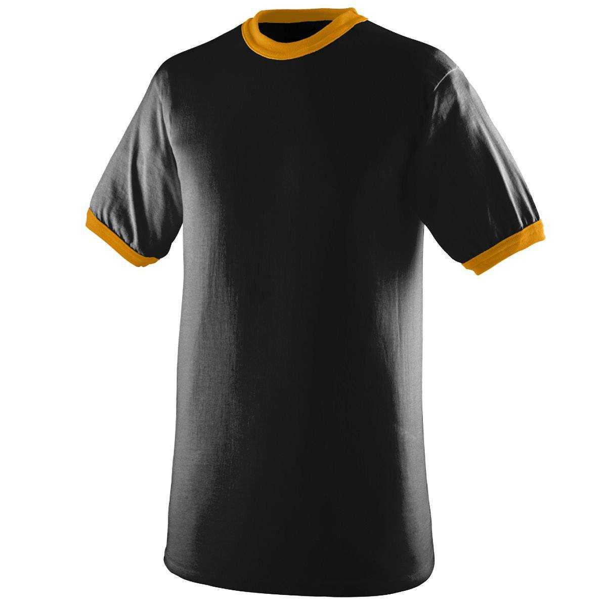 Augusta 710 Ringer T-Shirt - Black Gold - HIT a Double