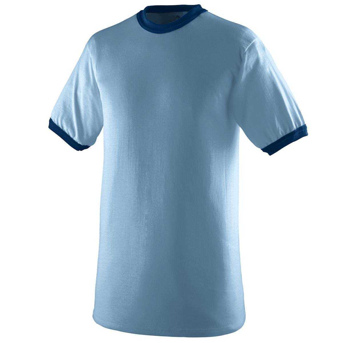 Augusta 710 Ringer T-Shirt - Columbia Blue Navy - HIT a Double