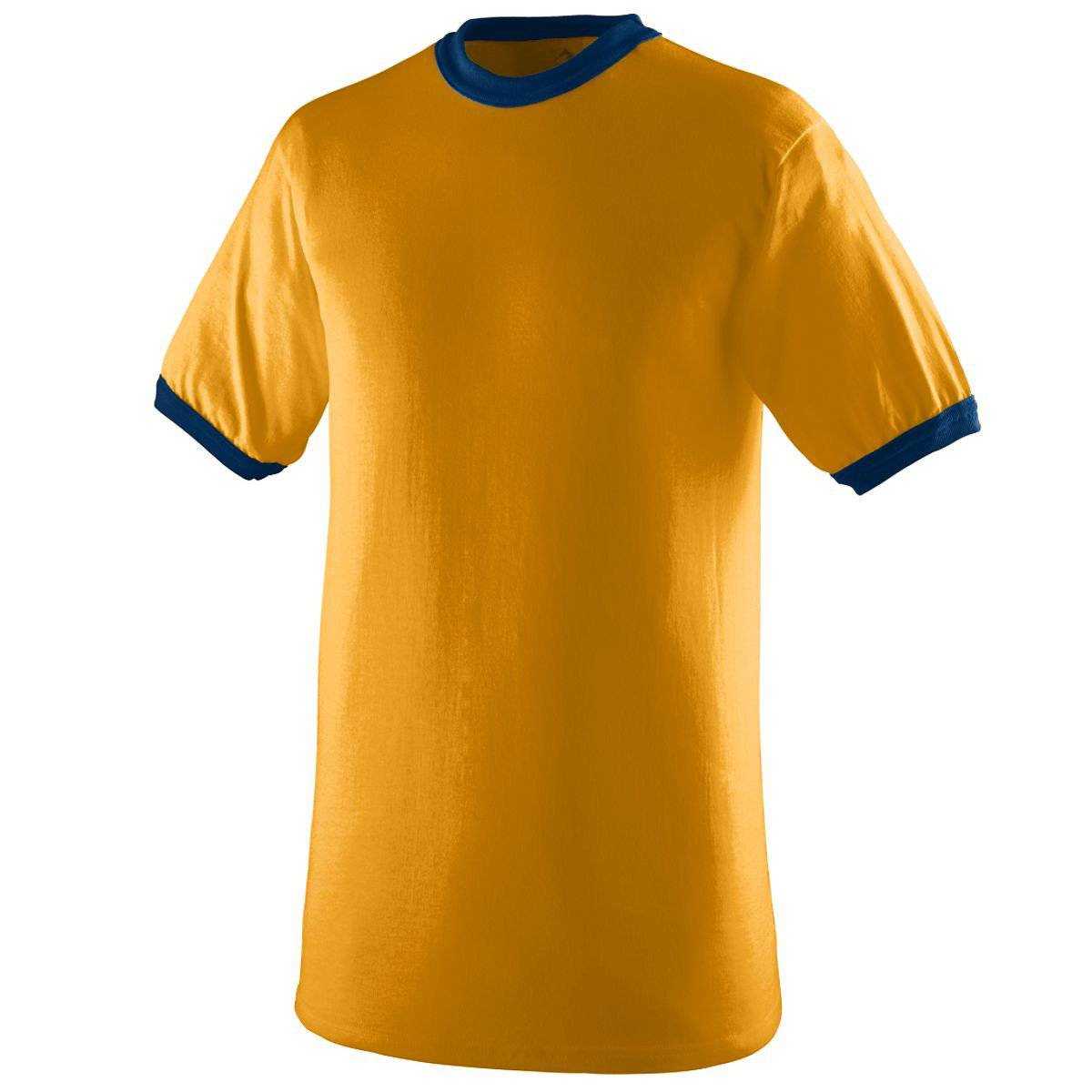 Augusta 710 Ringer T-Shirt - Gold Navy - HIT a Double